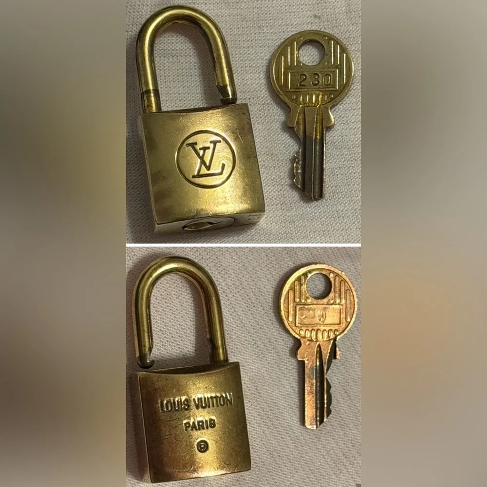 Louis Vuitton Gold-tone Padlock and Key Set